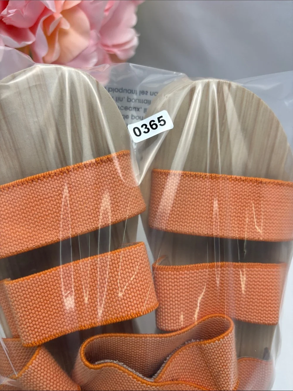 Lucky Brand Women’s 5 Orange Platform Sandals with Wood-Effect Wedge #365 OBO